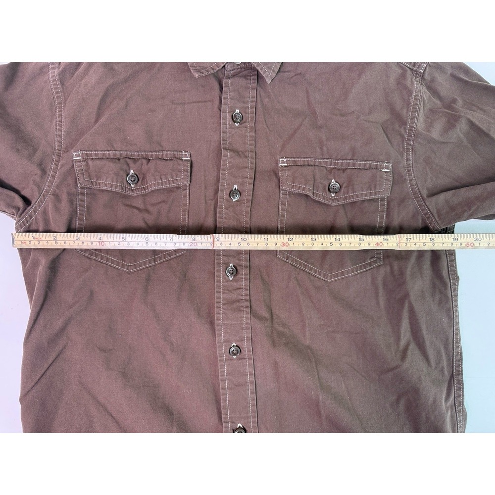 Wrangler Jeans Co Western Shirt Small Brown Snap Front Cowboy Ranch Workwear - Picture 8 of 11